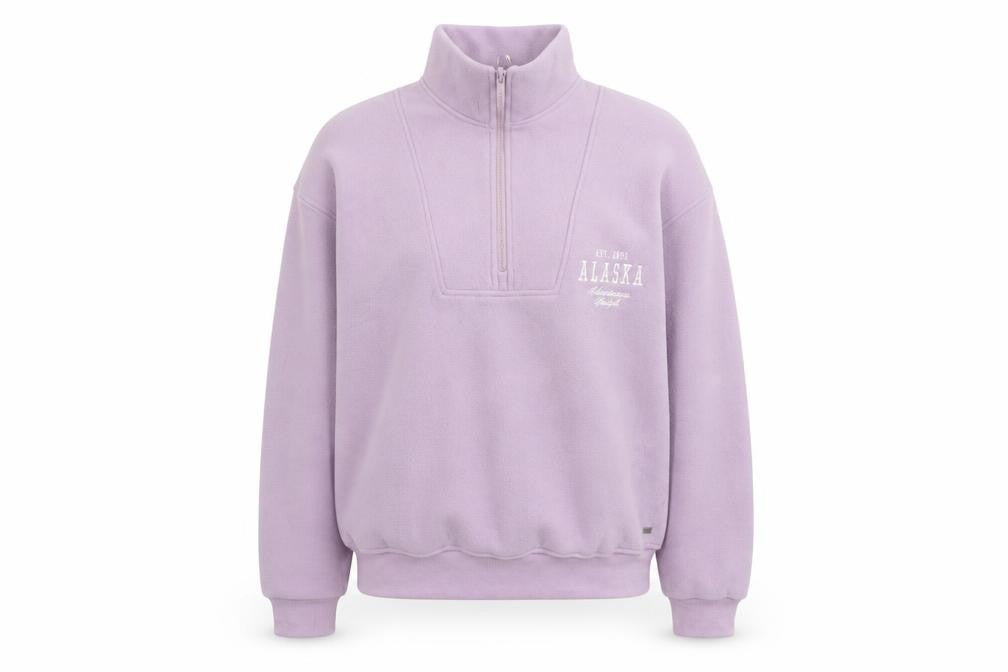 Front view of Pull&Bear Teen Purple Pullover Sweatshirt XS
