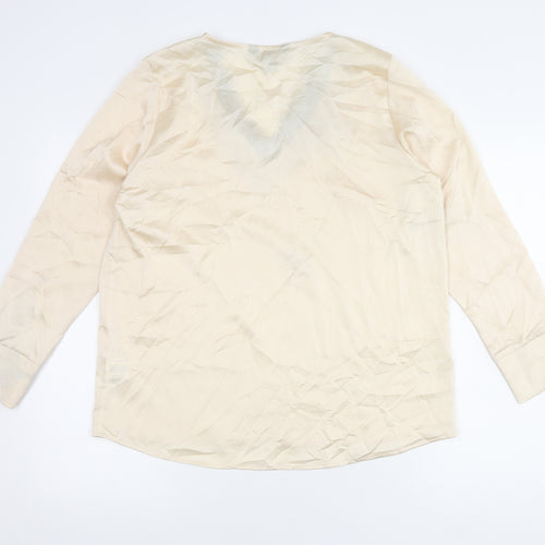 Lipsy Women's Beige V-Neck Lace Blouse Size 14