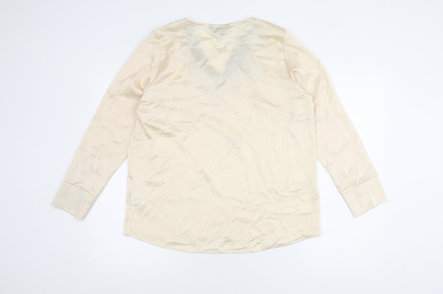 Lipsy Women's Beige V-Neck Lace Blouse Size 14
