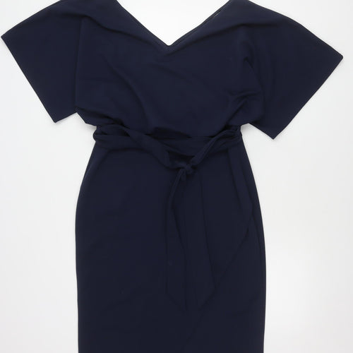 Quiz Women's Blue Off Shoulder Bodycon Midi Dress