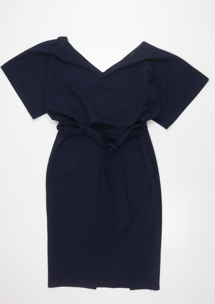 Quiz Women's Blue Off Shoulder Bodycon Midi Dress