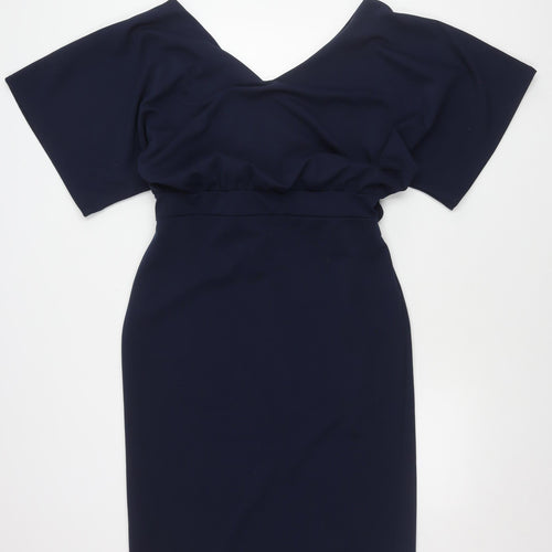 Quiz Women's Blue Off Shoulder Bodycon Midi Dress
