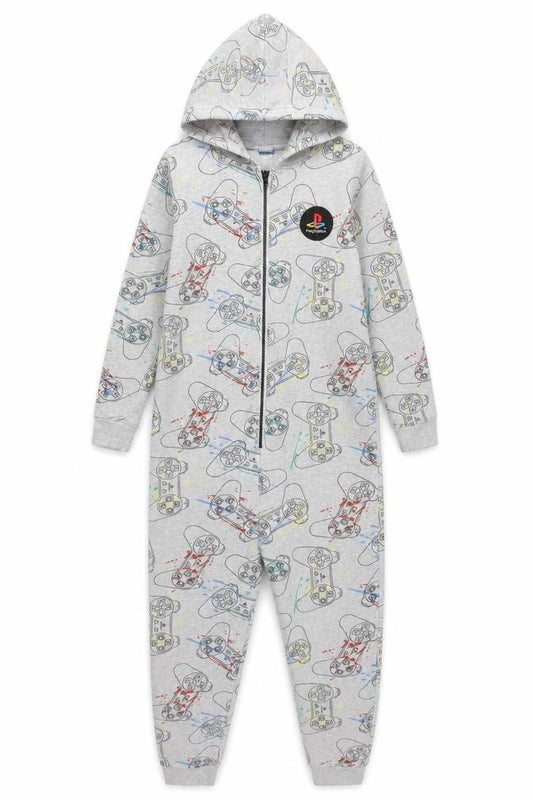 Next Boys Grey PlayStation One Piece Long Sleeve