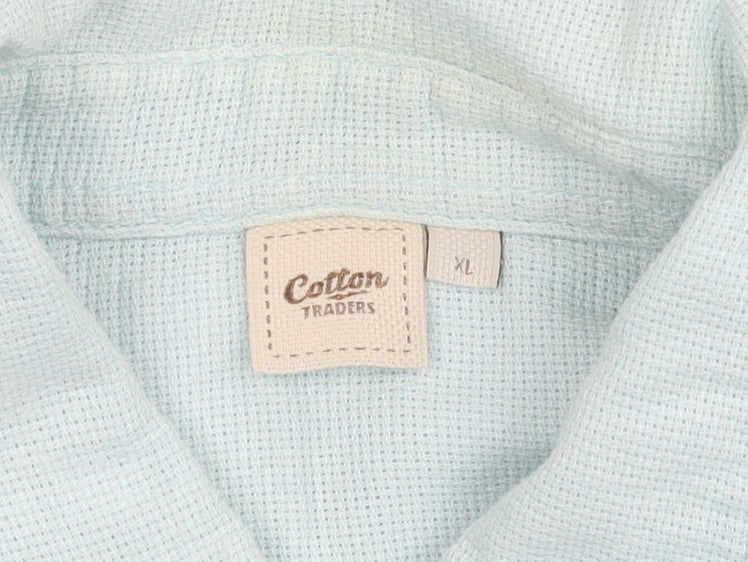 Cotton Traders Men's Blue Short Sleeve Shirt XL