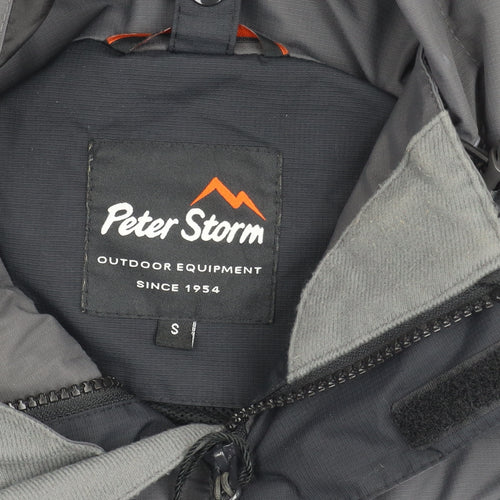 Peter Storm Men's Black Rain Coat, Size S, Waterproof Hooded