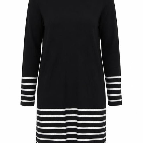 JoJo Maman Bébé Black M Women's Striped Shirt Dress