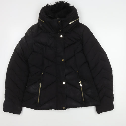 Oasis Women's Black Puffer Jacket M - Winter Casual