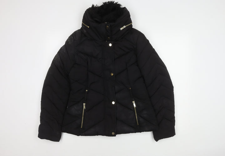 Oasis Women's Black Puffer Jacket M - Winter Casual