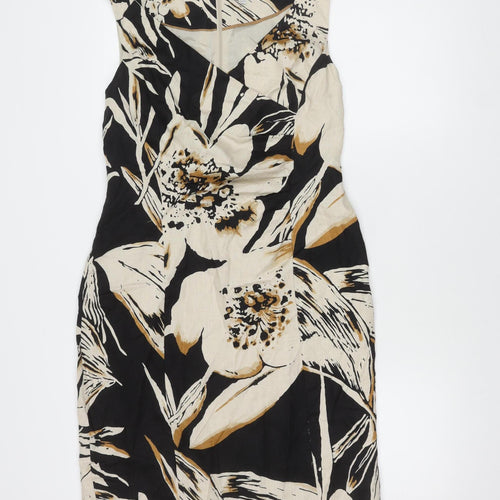 Kaliko Women's Black & Beige Floral Dress, Size 12