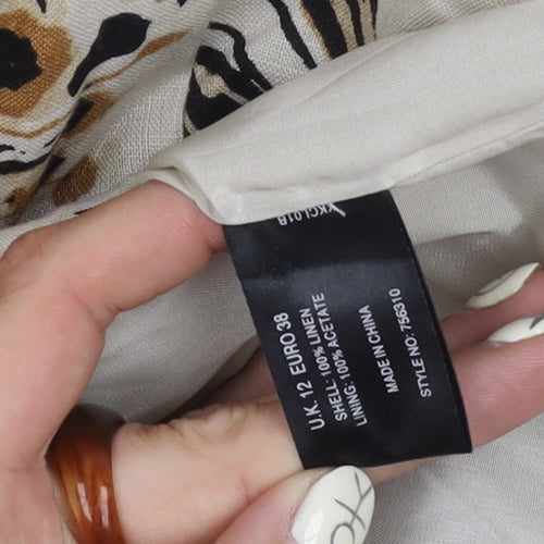 Kaliko Women's Black & Beige Floral Dress, Size 12