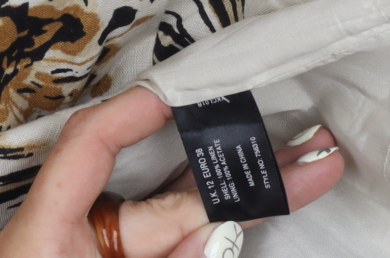 Kaliko Women's Black & Beige Floral Dress, Size 12