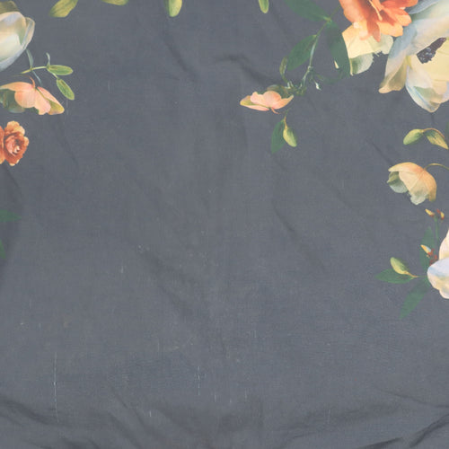 Oasis Women's Black Floral Blouse M 3/4 Sleeve