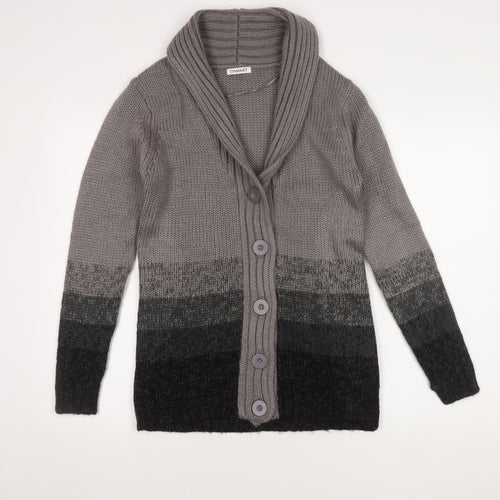 Damart Women's Grey Cardigan Size 10/12 V-Neck Knit