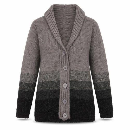 Damart Women's Grey Cardigan Size 10/12 V-Neck Knit