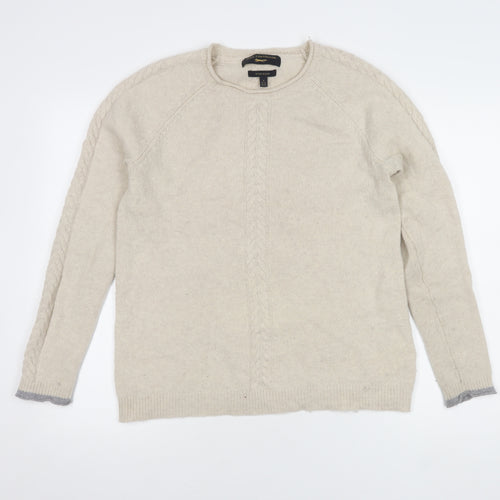 Paul Costelloe Men's Beige Wool Pullover Jumper M