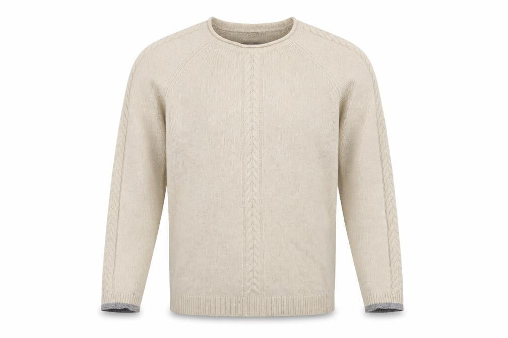 Front view of Paul Costelloe Men's Beige Wool jumper M