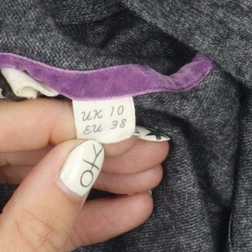White Stuff Women's Grey Open Front Cardigan Size 10 Viscose Blend