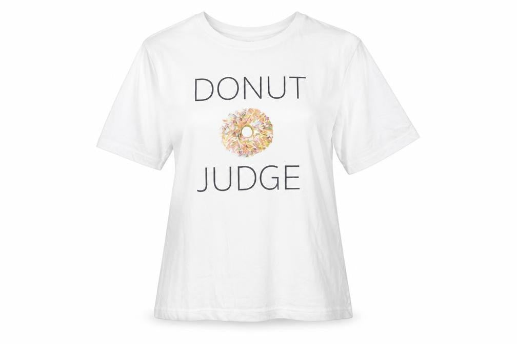 Front view of Gap Women's White L T-Shirt - Casual Crew Neck