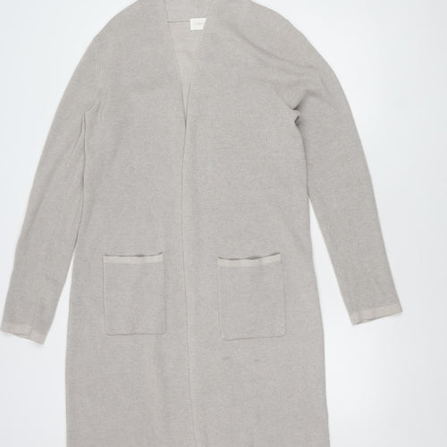 Cyrus Women's Beige Open Front Cardigan in L with Pockets
