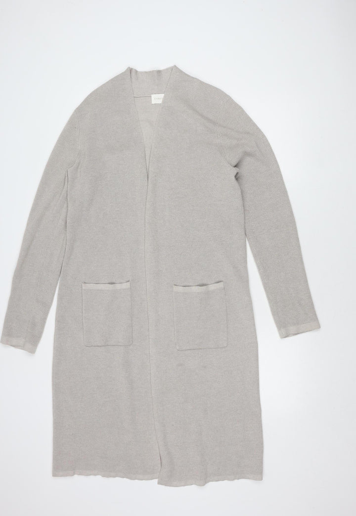 Cyrus Women's Beige Open Front Cardigan in L with Pockets
