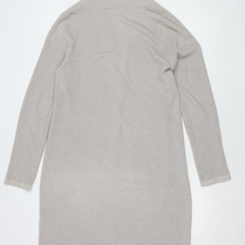 Cyrus Women's Beige Open Front Cardigan in L with Pockets