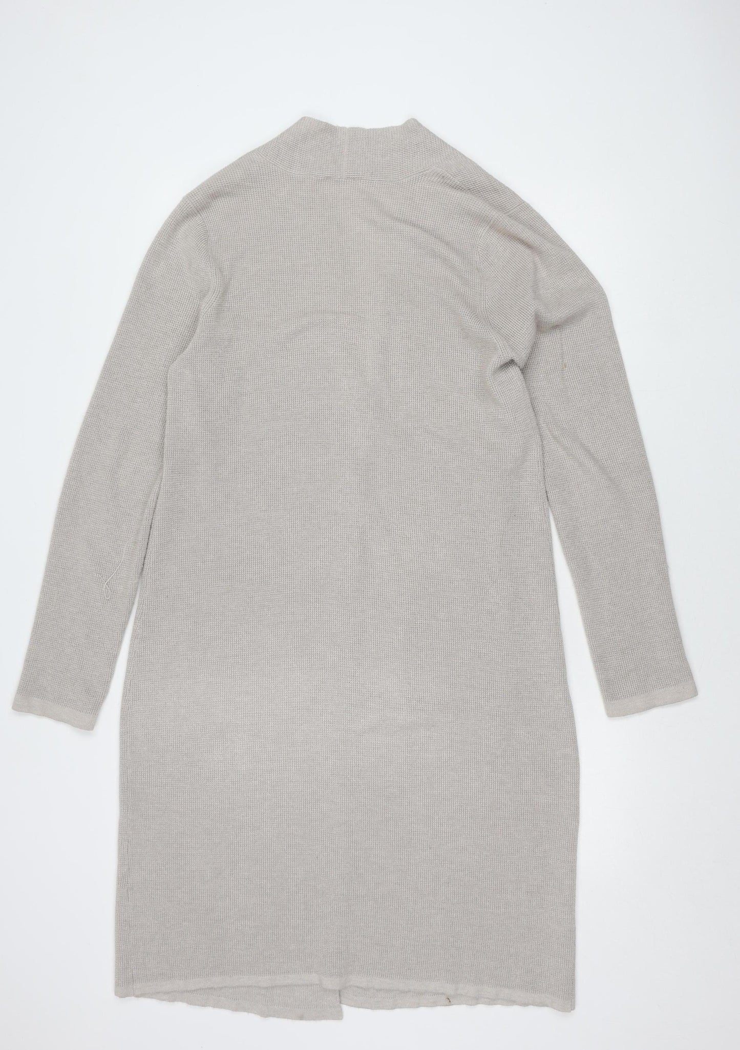 Cyrus Women's Beige Open Front Cardigan in L with Pockets