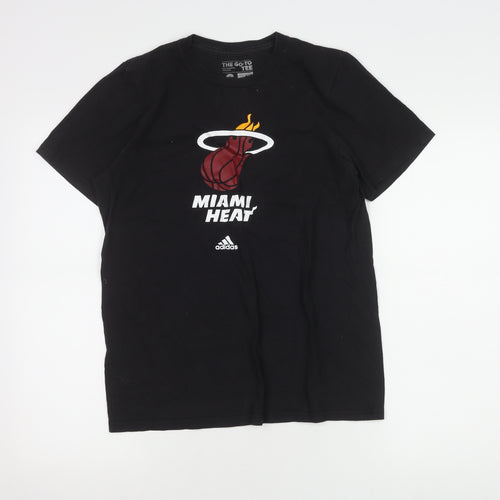 Adidas Men's Black Miami Heat Graphic T-Shirt S
