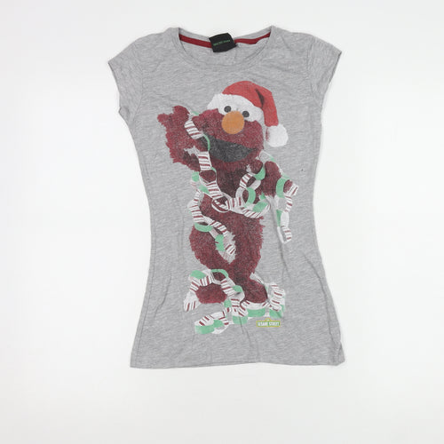 Sesame Street Grey Christmas T-Shirt, Size 6, Teens
