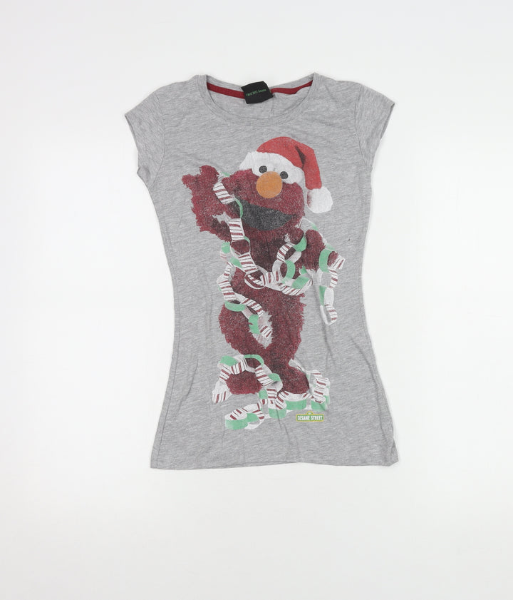 Sesame Street Grey Christmas T-Shirt, Size 6, Teens