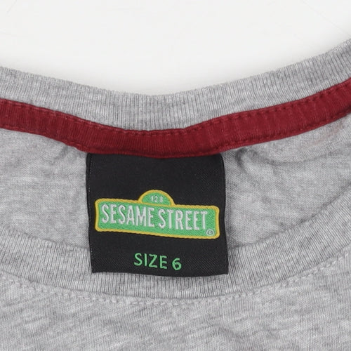 Sesame Street Grey Christmas T-Shirt, Size 6, Teens