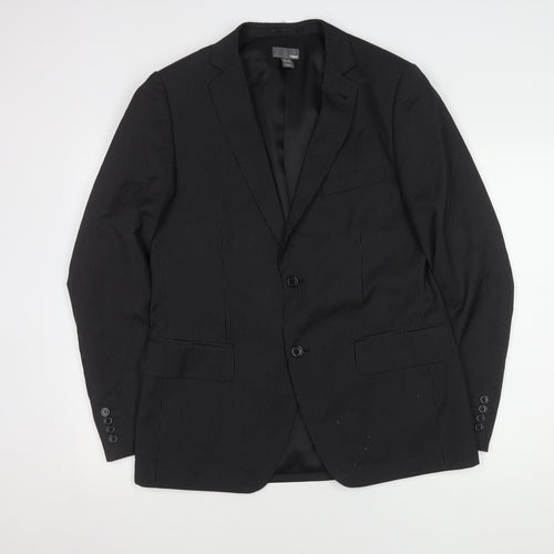 H&M Men's Black Striped Blazer, Size 42R