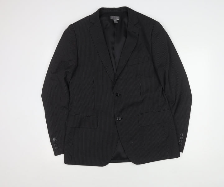 H&M Men's Black Striped Blazer, Size 42R