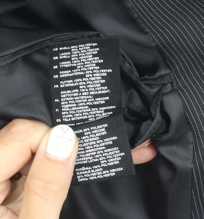 H&M Men's Black Striped Blazer, Size 42R