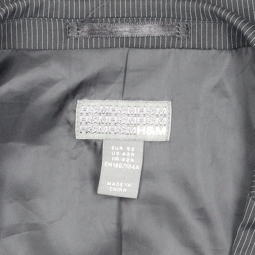 H&M Men's Black Striped Blazer, Size 42R