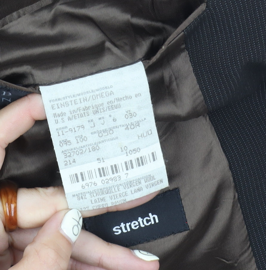 Hugo Boss Men's Brown Wool Blazer, 40, Classic Style