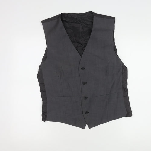 Jasper Conran Men's Grey Waistcoat, Size 40R Wool