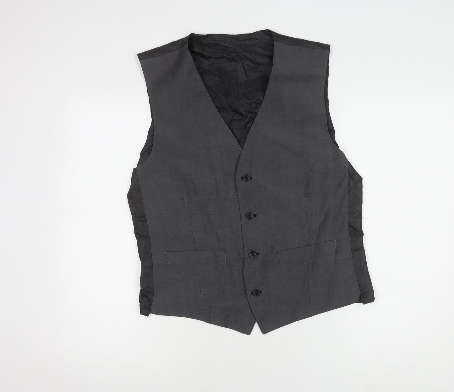 Jasper Conran Men's Grey Waistcoat, Size 40R Wool
