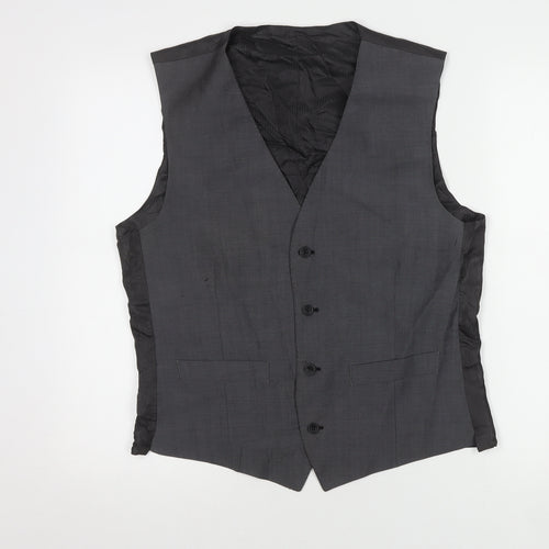 Jasper Conran Men's Grey Waistcoat, Size 40R Wool