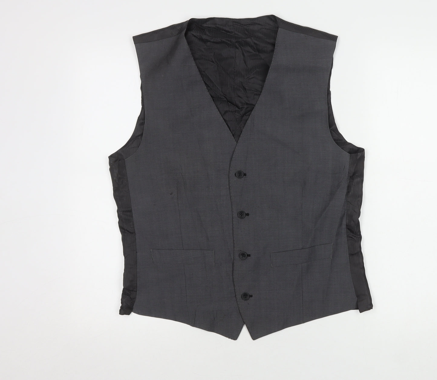 Jasper Conran Men's Grey Waistcoat, Size 40R Wool