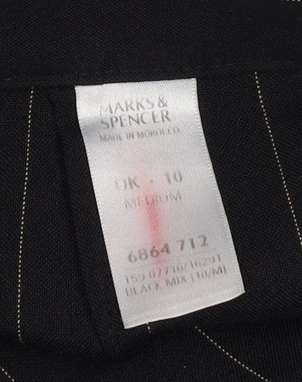 Marks and Spencer Women's Black Striped Trousers
