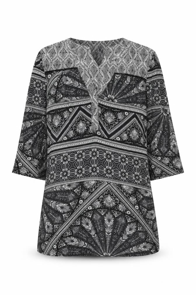 Front view of Next Women's Viscose Geometric Top, size 14