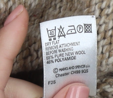 Marks and Spencer Women's Beige Open Front Cardigan Size 16