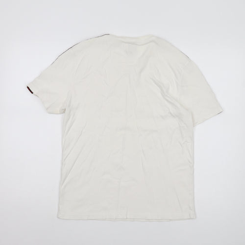 River Island Men’s Ivory T-Shirt Small Short Sleeve