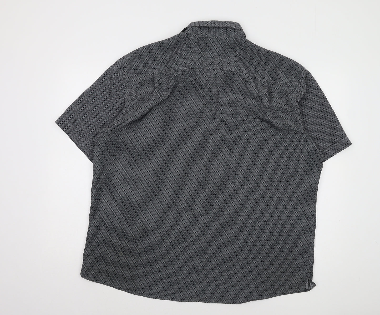 Marks and Spencer Men's Grey Geometric Shirt XXL