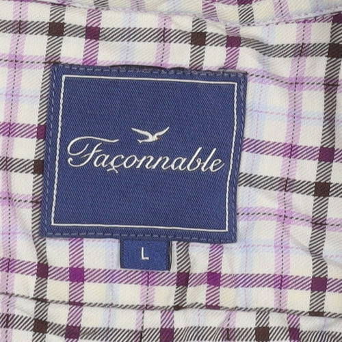 Façonnable Men's Multicoloured Check Shirt Size L