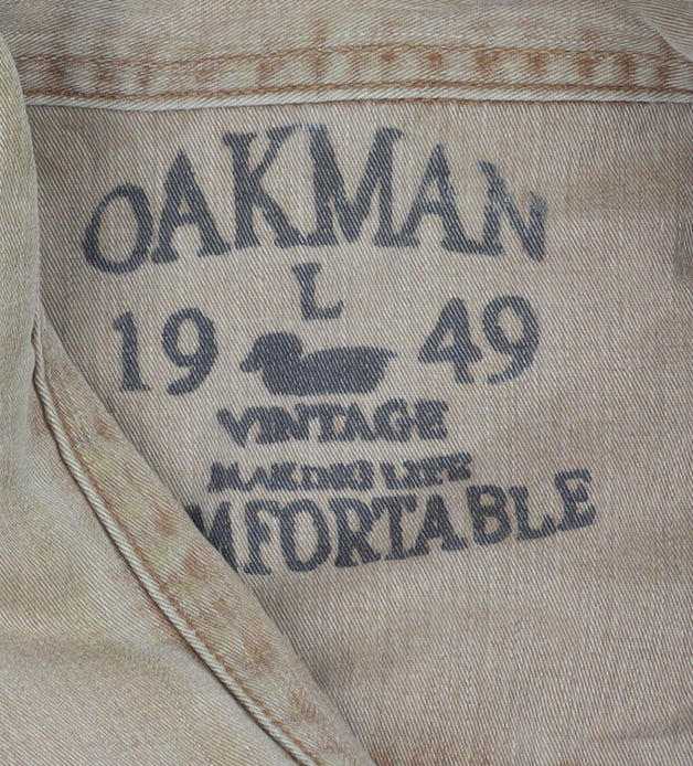 Oakman Men's Beige Long Sleeve Shirt - Size L Vintage