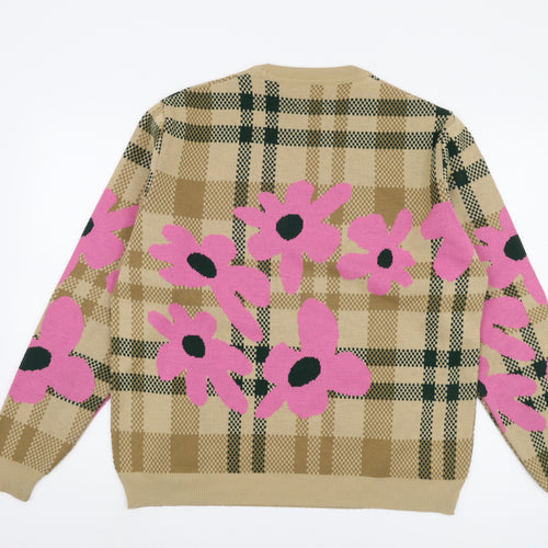 ASOS Design Men's Beige XL Floral Pullover Jumper