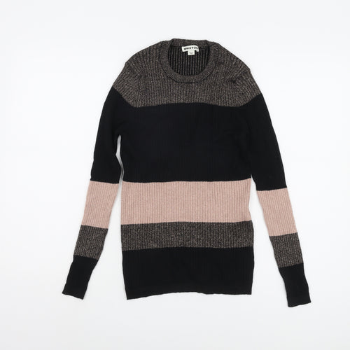 Whistles Women's Black Striped Pullover Jumper UK 12