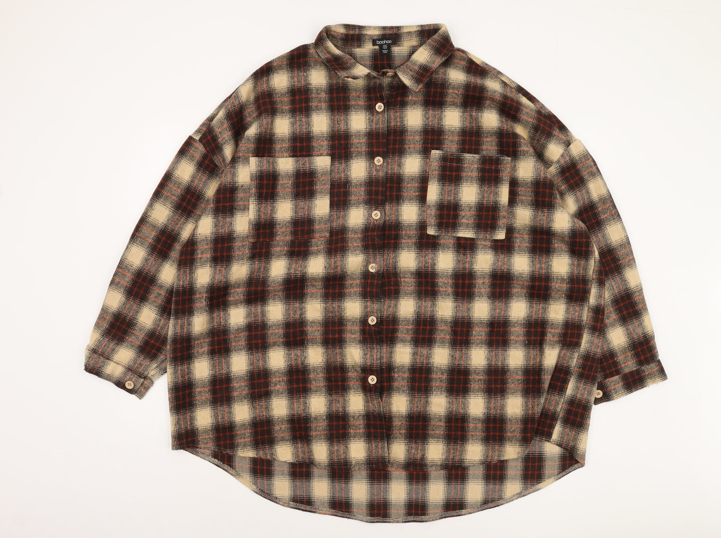 Boohoo Women's Plaid Jacket UK 14 Multicoloured Casual