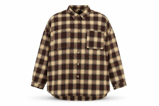 Front view of Boohoo Women's Plaid Jacket UK 14 Multicoloured Casual